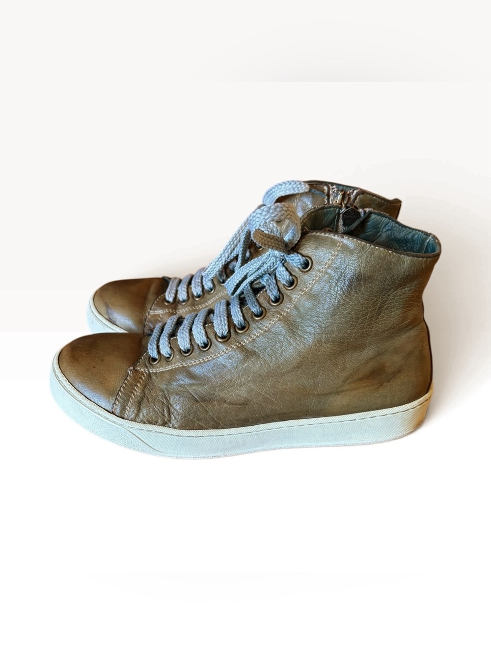 Benheart Lombardi Leather High-Top Zip Sneakers
